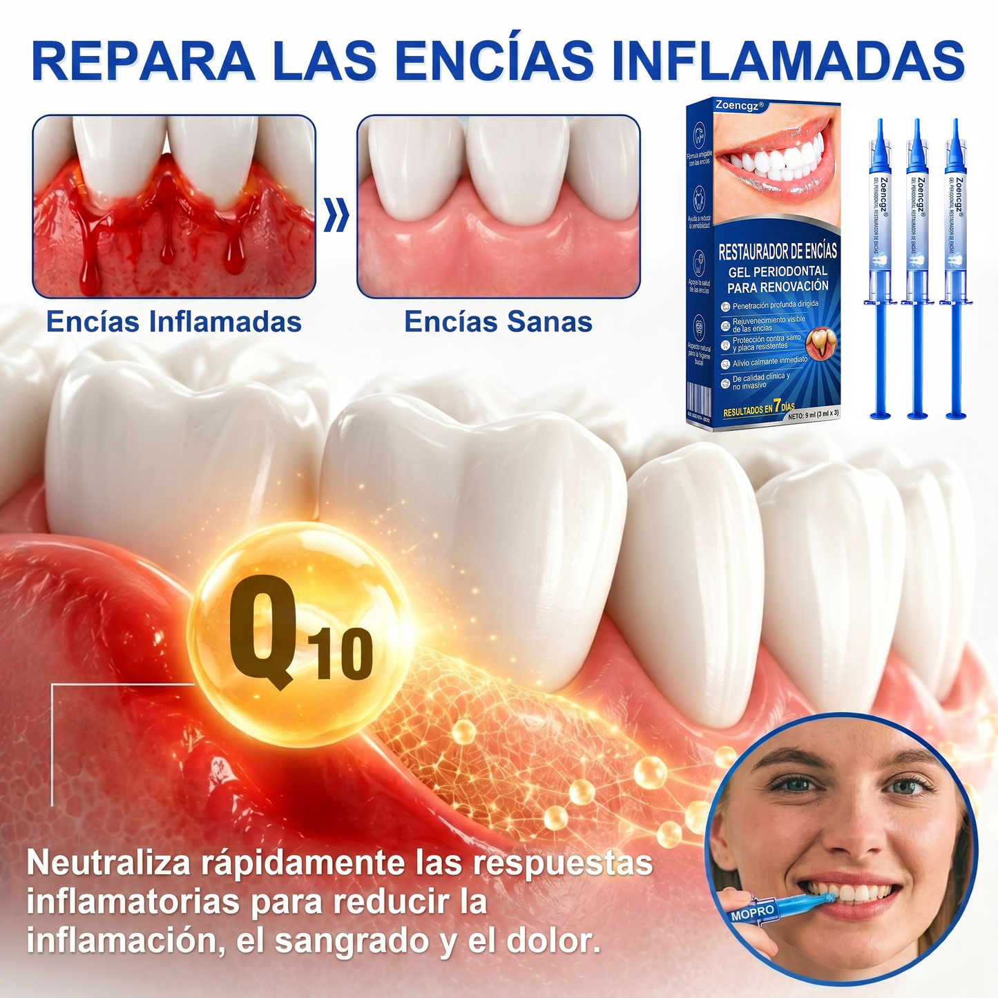 Zoencgz® 💯🍭 Gel antibacteriano para la regeneración de las encías | Resultados visibles en 7 días