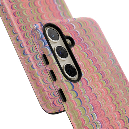 Pink Pastels Feather Marbled Vintage Design iPhone 16 + Samsung + Apple + Google - 2 finishes