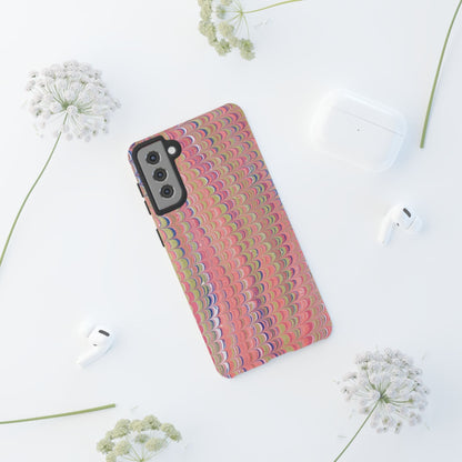 Pink Pastels Feather Marbled Vintage Design iPhone 16 + Samsung + Apple + Google - 2 finishes