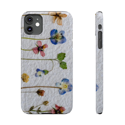 Dried Wild Pink and Purple Flower Image on Paper, Floral Slim Phone Cases, Case-Mate IPHONE16 and all sizes