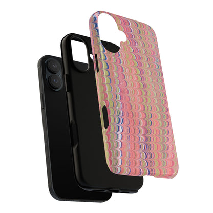 Pink Pastels Feather Marbled Vintage Design iPhone 16 + Samsung + Apple + Google - 2 finishes