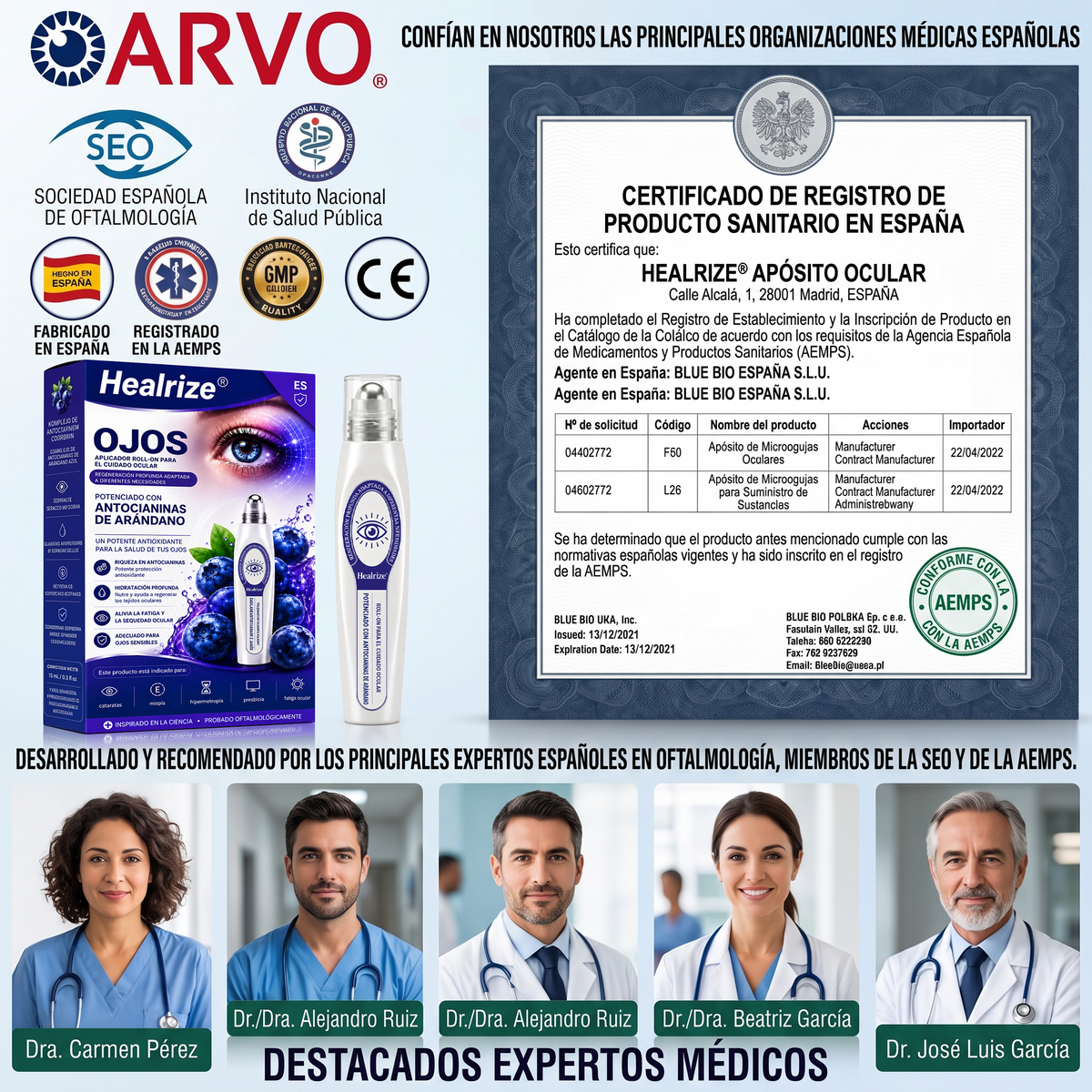 🫐✨𝐇𝐞𝐚𝐥𝐫𝐢𝐳𝐞® Sérum roll-on para el contorno de ojos con antocianinas de arándano – elimina eficazmente las cataratas | el glaucoma | la presbicia