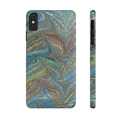 Blue and Green Italian Marbled Swirl Design, Italy Feather Phone Case, Multi-Color, Slim Phone Cases, Case-Mate IPHONE16 and all sizes