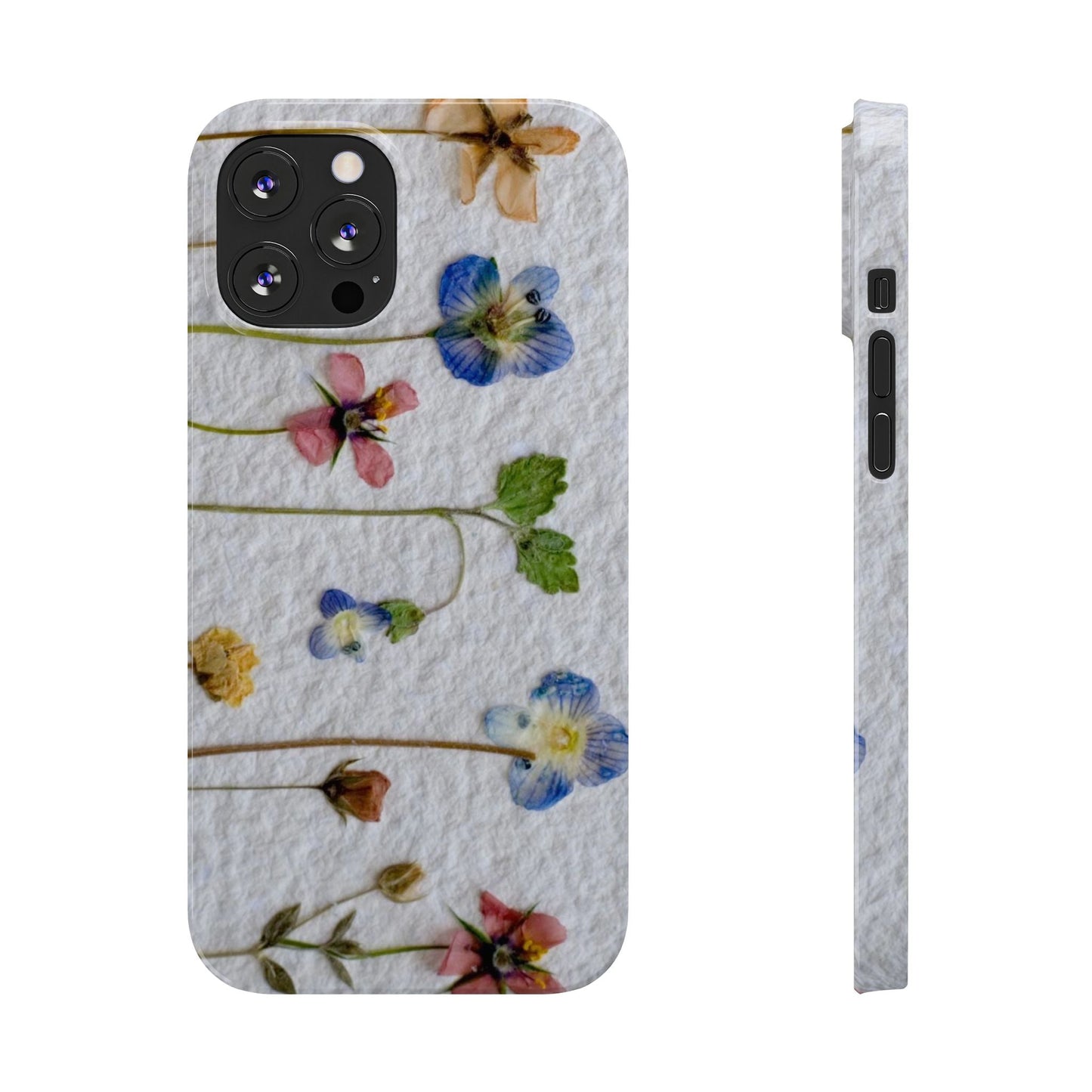 Dried Wild Pink and Purple Flower Image on Paper, Floral Slim Phone Cases, Case-Mate IPHONE16 and all sizes