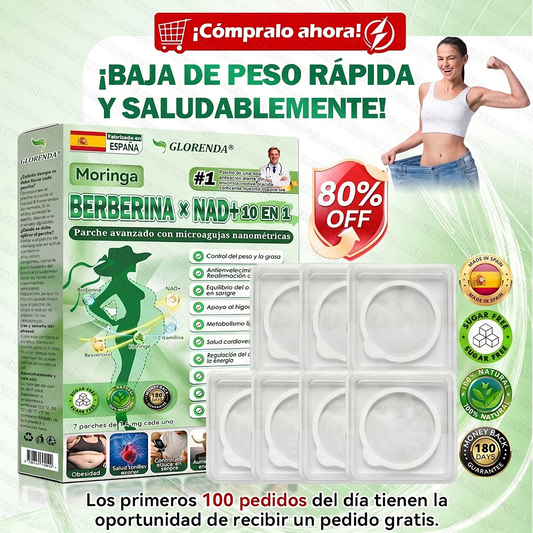 🔥 ¡Solo 10 cajas! 30% de descuento extra. 𝐆𝐋𝐎𝑹𝑬𝑵𝑫𝗔® 𝑴𝒐𝒓𝒊𝒏𝒈𝒂 · 𝑩𝒆𝒓𝒃𝒆𝒓𝒊𝒏𝒆 × 𝑵𝑨𝑫+ 𝑷𝒂𝒓𝒄𝒉𝒆 𝒂𝒗𝒂𝒏𝒛𝒂𝒅𝒐 10-𝒆𝒏-1 : seguro, probado y eficaz para peso, glucosa, digestión y energía.